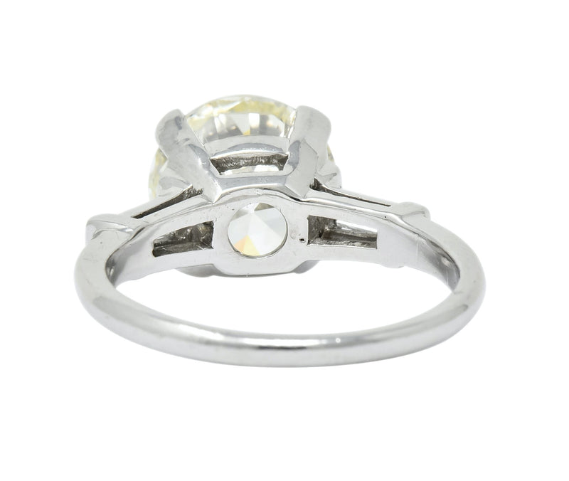 1950's Mid-Century 3.85 CTW Diamond Platinum Engagement Ring GIA - Wilson's Estate Jewelry