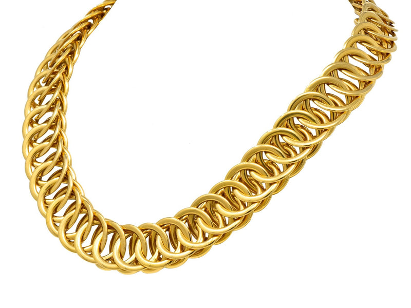 1960’s Vintage 14 Karat Yellow Fancy Gold Interlaced Chain Necklace - Wilson's Estate Jewelry