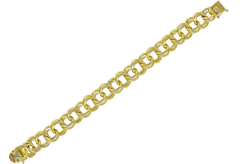 1960's Vintage 14 Karat Yellow Gold Curbed Link Charm Bracelet - Wilson's Estate Jewelry
