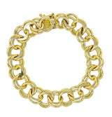 1960's Vintage 14 Karat Yellow Gold Curbed Link Charm Bracelet - Wilson's Estate Jewelry