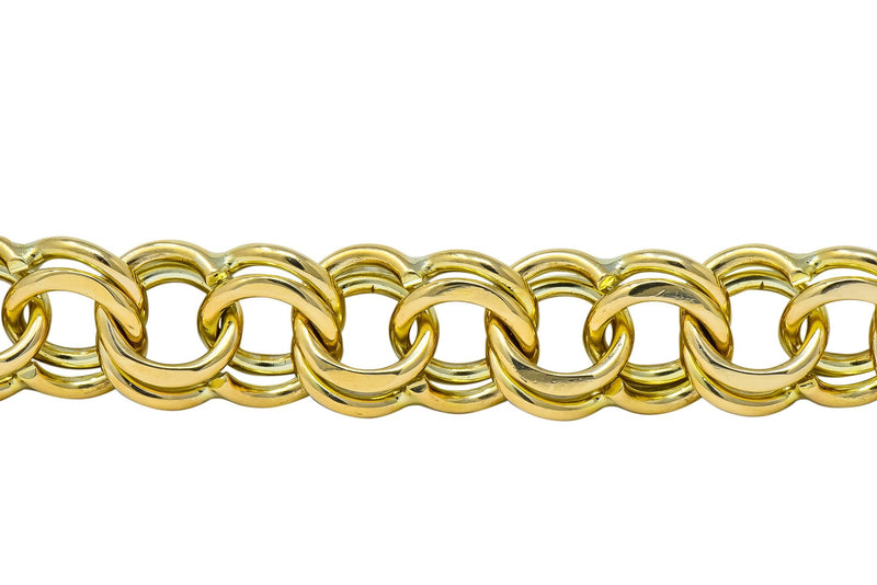 1960's Vintage 14 Karat Yellow Gold Curbed Link Charm Bracelet - Wilson's Estate Jewelry