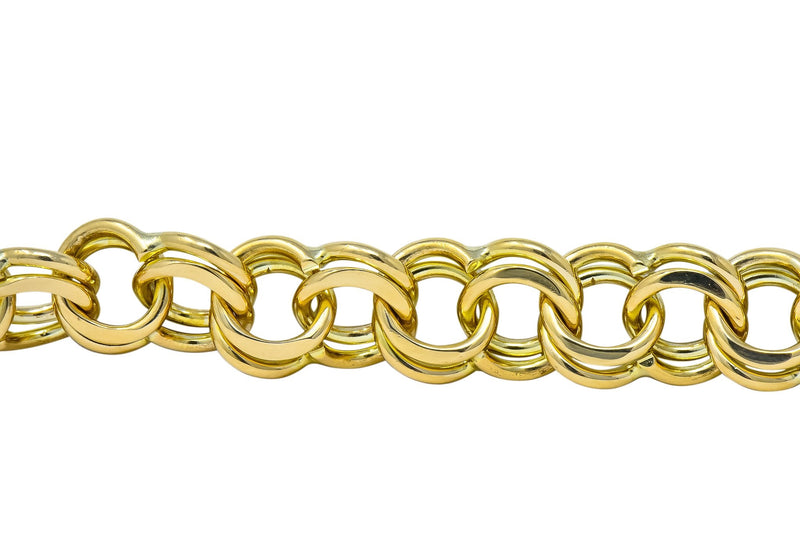 1960's Vintage 14 Karat Yellow Gold Curbed Link Charm Bracelet - Wilson's Estate Jewelry