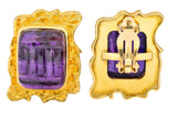 1970's Amethyst 14 Karat Yellow Gold Ear-Clip Earrings - Wilson's Estate Jewelry