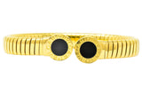 1980 Bulgari Tubogas 18 Karat Gold Black Onyx Bracelet - Wilson's Estate Jewelry