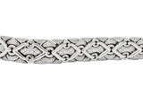 1980's Bulgari 2.40 CTW Diamond 18 Karat White Gold Trika Link Bracelet - Wilson's Estate Jewelry