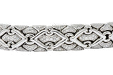 1980's Bulgari 2.40 CTW Diamond 18 Karat White Gold Trika Link Bracelet - Wilson's Estate Jewelry