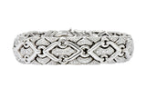 1980's Bulgari 2.40 CTW Diamond 18 Karat White Gold Trika Link Bracelet - Wilson's Estate Jewelry