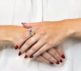 1980's Vintage 3.75 CTW Ruby Diamond 18 Karat Gold Statement Ring - Wilson's Estate Jewelry