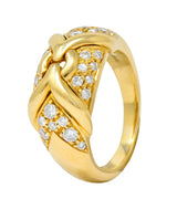 1980's Vintage Bulgari 0.82 CTW Diamond 18 Karat Gold Trika Band Ring - Wilson's Estate Jewelry