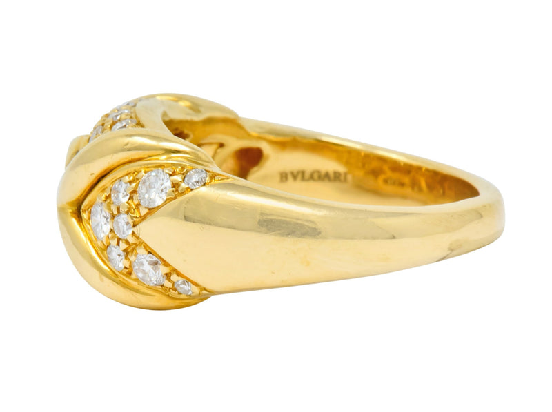 1980's Vintage Bulgari 0.82 CTW Diamond 18 Karat Gold Trika Band Ring - Wilson's Estate Jewelry