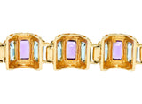 1990's Vintage Amethyst Blue Topaz 14 Karat Gold Link Bracelet - Wilson's Estate Jewelry