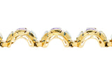 1990's Vintage Amethyst Blue Topaz 14 Karat Gold Link Bracelet - Wilson's Estate Jewelry
