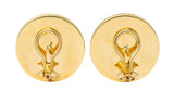 1990s Vintage Coral 14 Karat Gold Circular Shell Earrings - Wilson's Estate Jewelry