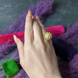 1960's Vintage 1.25 CTW Diamond 18 Karat Yellow Gold Sputnik Bauble Ring