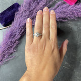 Art Deco 1.35 CTW Old European Diamond Platinum Cluster Engagement Ring