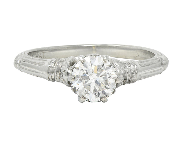 Art Deco 0.63 CTW Old European Diamond 18 Karat Gold Vintage Engagement Ring