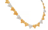 Buccellati 1950's Diamond 18 Karat Two-Tone Gold Segrinato Leaf Vintage Necklace