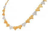 Buccellati 1950's Diamond 18 Karat Two-Tone Gold Segrinato Leaf Vintage Necklace