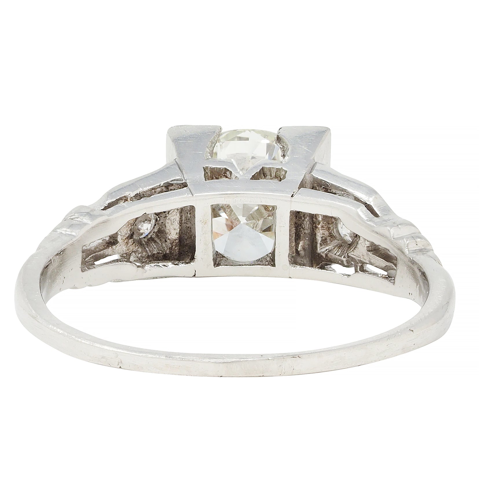 Art Deco 1.03 CTW Old European Cut Diamond Platinum Vintage Engagement Ring