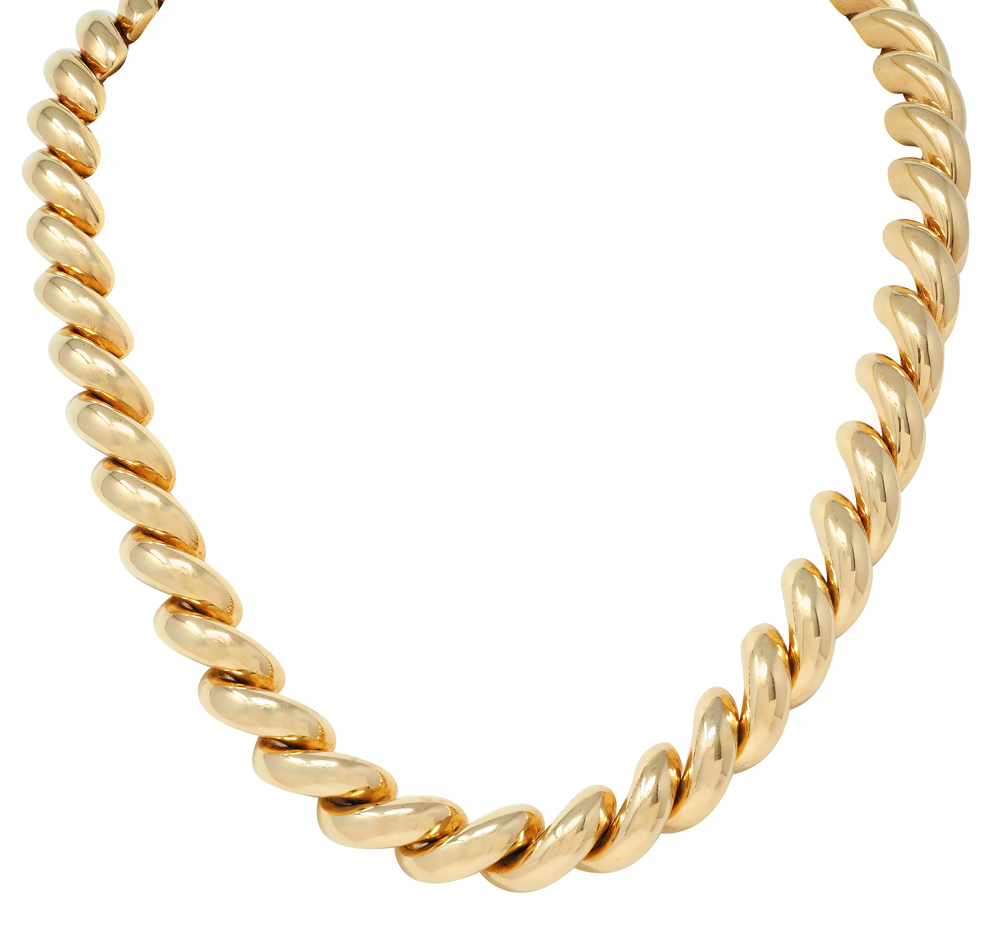 Tiffany & Co. 1960's Modernist 14 Karat Yellow Gold Vintage Chain Necklace