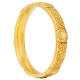 E.M. Gattle & Co. Art Nouveau 14 Karat Gold Amaranth Antique Bangle Bracelet