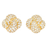 Van Cleef & Arpels 1980s 8.08 CTW Diamond 18 Karat Gold Puff Quatrefoil Earrings