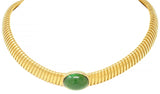Cartier 1980s Green Tourmaline 18 Karat Yellow Gold Vintage Tubogas Necklace