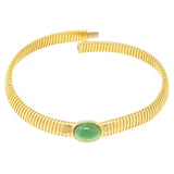 Cartier 1980s Green Tourmaline 18 Karat Yellow Gold Vintage Tubogas Necklace