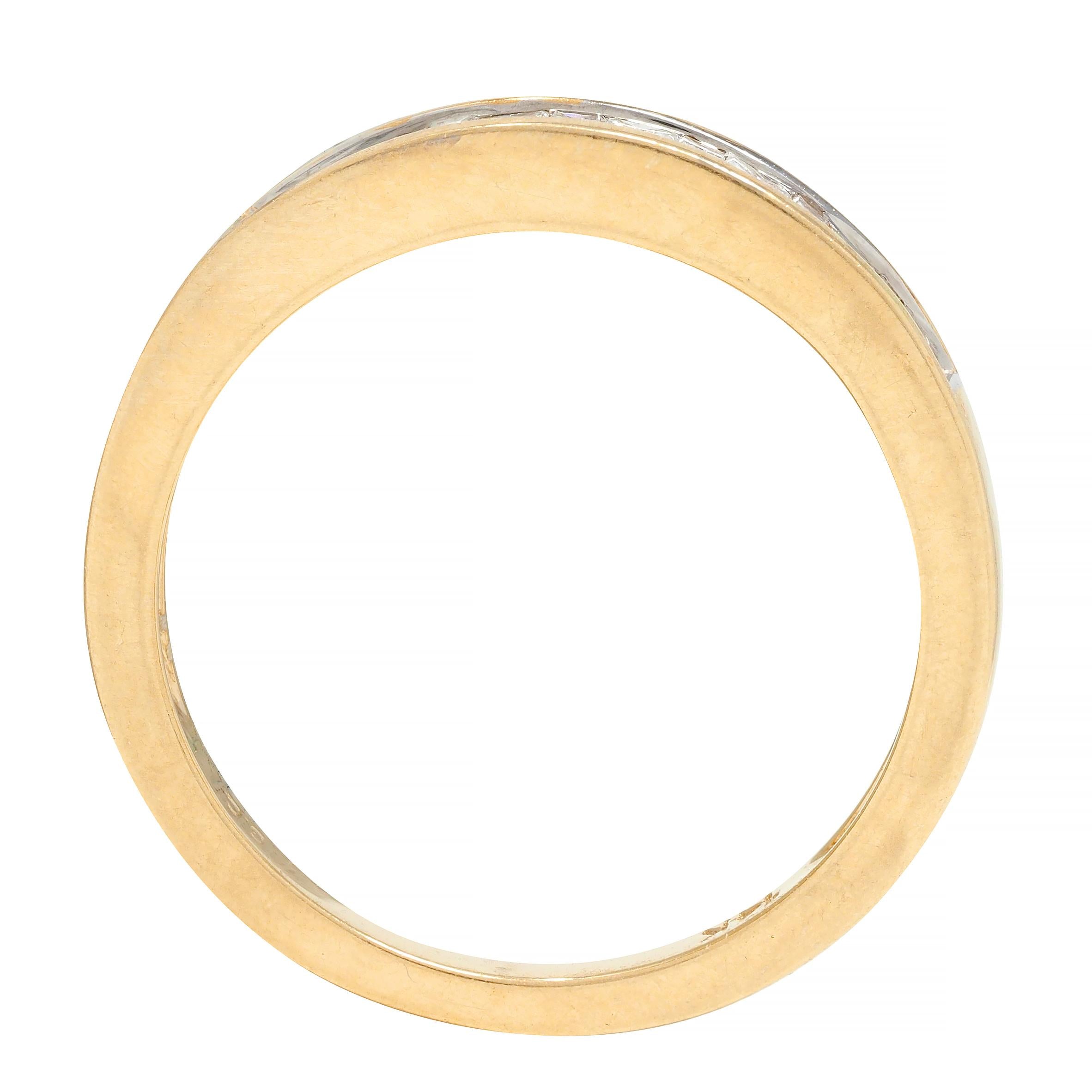Contemporary 0.44 CTW Princess Cut Diamond 14 Karat Yellow Gold Band Ring