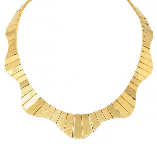 Cartier Modernist 18 Karat Yellow Gold Wave Link Vintage Necklace