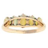 Victorian Cat's Eye Chrysoberyl 14 Karat Gold Five Stone Antique Band Ring