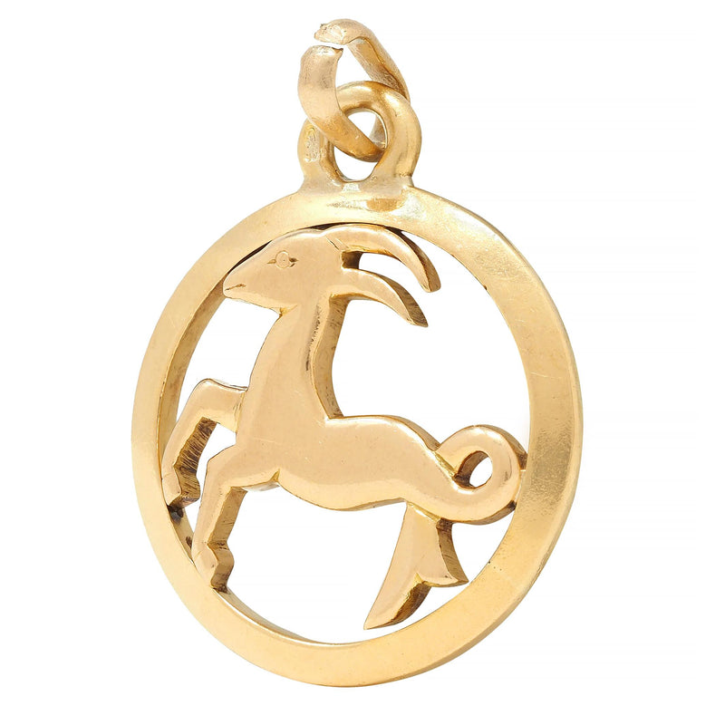 Cartier French 18 Karat Yellow Gold Capricorn Vintage Zodiac Charm Pendant