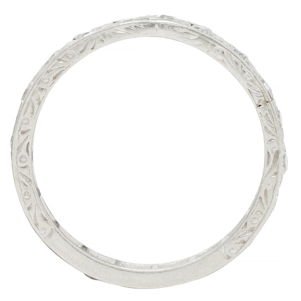 Art Deco 0.60 CTW Diamond Platinum Scrolling Band Ring