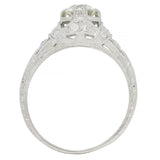 Art Deco 1.05 CTW Old European Cut Diamond Platinum Engagement Ring