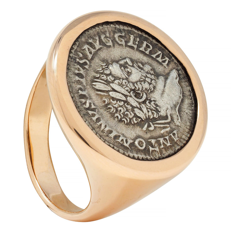 Bulgari Ancient Coin 18 Karat Rose Gold Monete Signet Ring