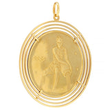 Giampaoli 1950s 18 Karat Yellow Gold Vintage Aquarius Zodiac Pendant
