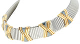 Bulgari Hematite Stainless Steel 18 Karat Gold X Tobogas Collar Necklace