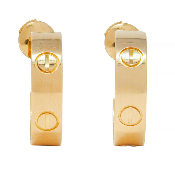 Cartier Contemporary 18 Karat Yellow Gold Love Hoop Earrings