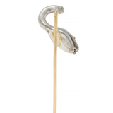 Edwardian Diamond Platinum-Topped 14 Karat Gold Antique Snake Stickpin