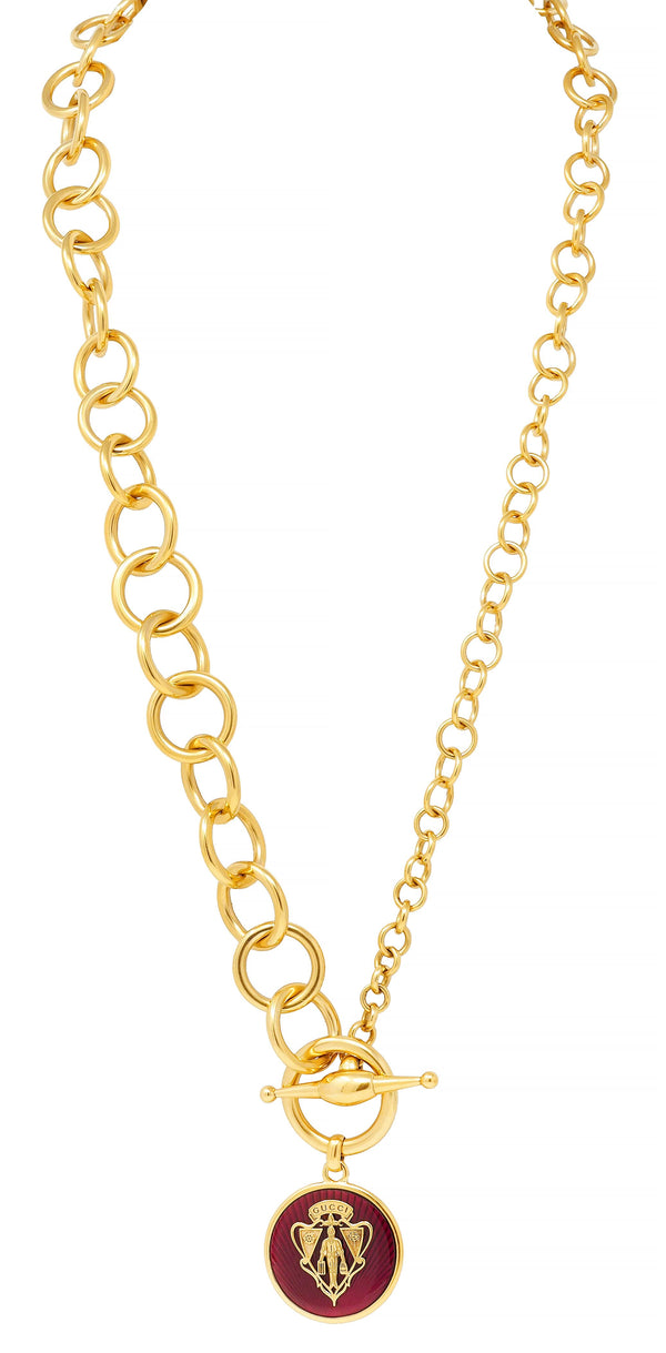 Gucci Substantial 18 Karat Yellow Gold Crest Convertible Belt Necklace