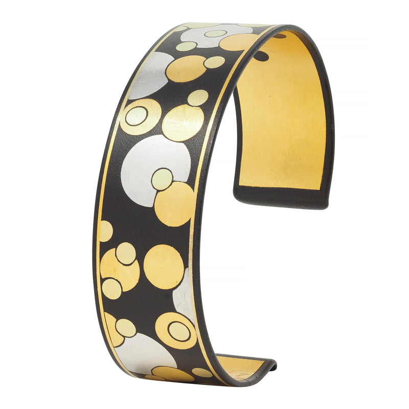 Tiffany & Co. 18 Karat Two-Tone Gold Silver Iron Inlay Damascene Bubble Bracelet