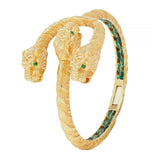 Gucci 2016 Tsavorite Enamel 18 Karat Yellow Gold Dionysus Tiger Cuff Bracelet