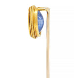 Victorian 5.18 CTW Sapphire 18 Karat Yellow Gold Herme Intaglio Antique Stickpin