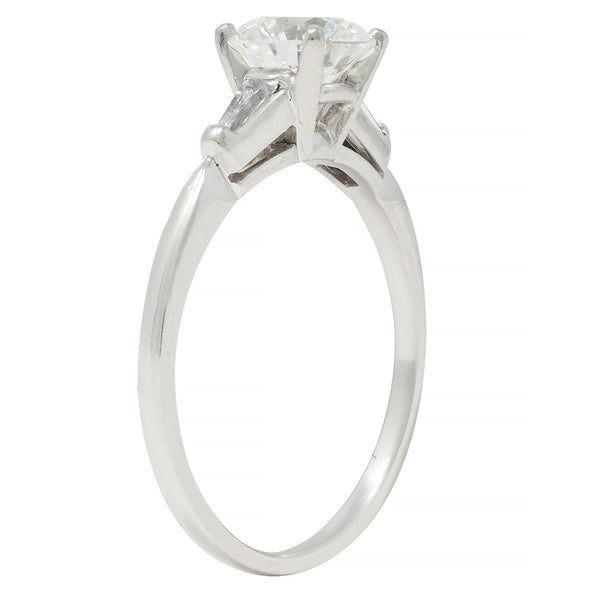 Mid-Century 1.20 CTW Transitional Cut Diamond Platinum Engagement Ring