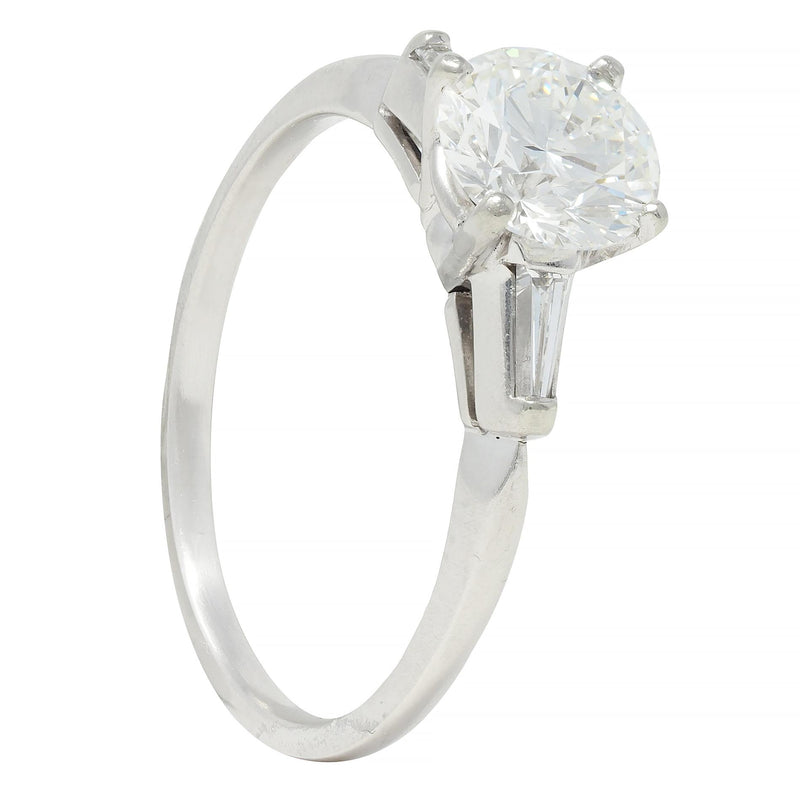 Mid-Century 1.20 CTW Transitional Cut Diamond Platinum Engagement Ring
