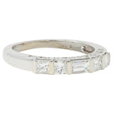Vintage 0.50 CTW Princess Cut Diamond 14 Karat Gold Scroll Wedding Band Ring