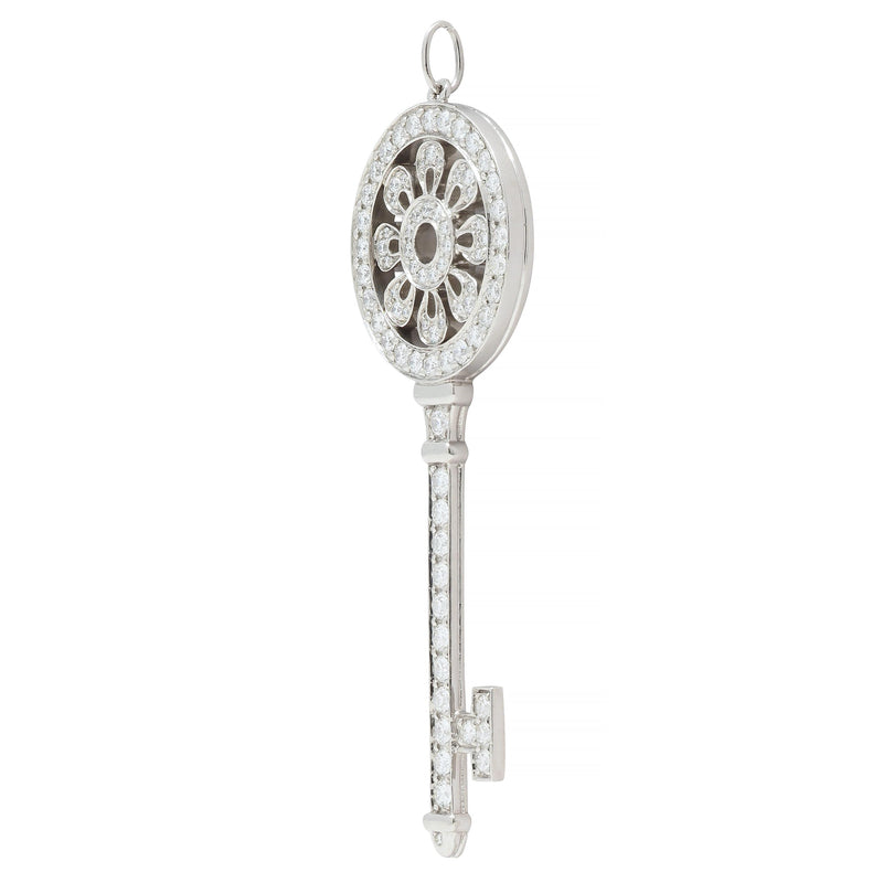 Tiffany & Co. Contemporary 1.76 CTW Diamond Platinum Petals Key Pendant
