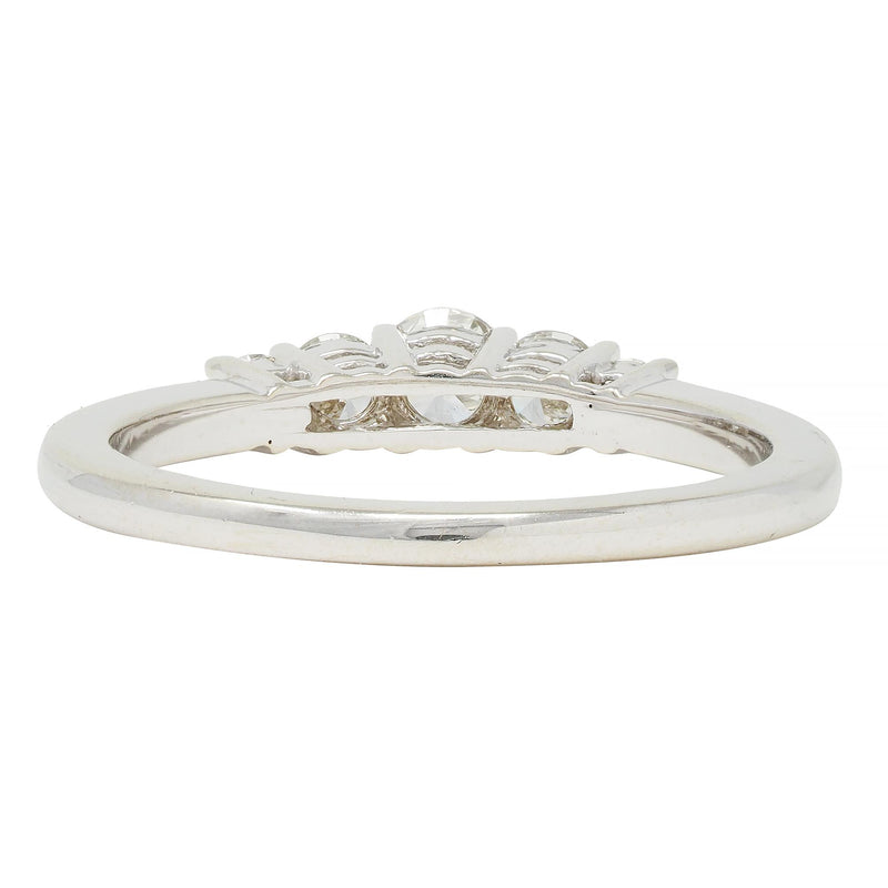 Contemporary 0.50 CTW Diamond 14 Karat White Gold Five Stone Band Ring