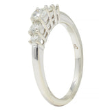 Contemporary 0.50 CTW Diamond 14 Karat White Gold Five Stone Band Ring