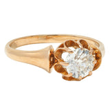 Victorian 0.55 CTW Old European Diamond 14 Karat Gold Belcher Engagement Ring